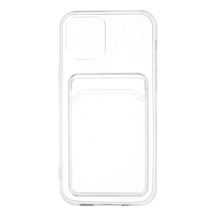BUĞZ İphone 12 Kılıf Kart Şeffaf Silikon - Şeffaf