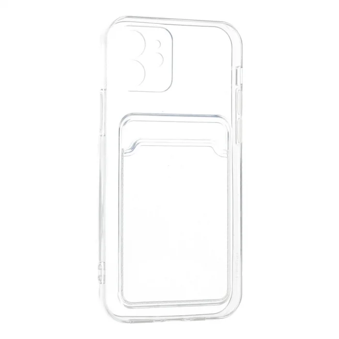 BUĞZ İphone 12 Kılıf Kart Şeffaf Silikon - Şeffaf