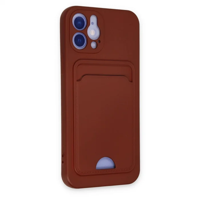 BUĞZ İphone 12 Kılıf Kelvin Kartvizitli Silikon - Bordo
