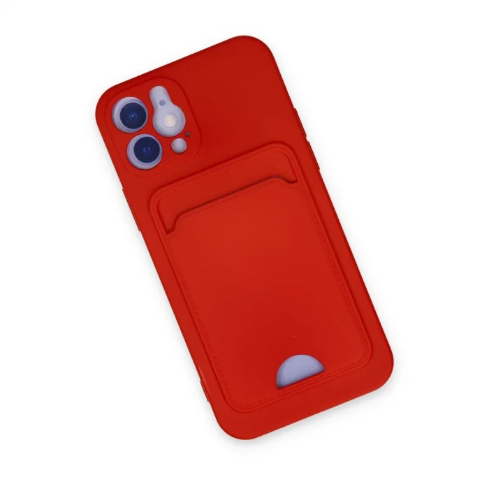 BUĞZ İphone 12 Kılıf Kelvin Kartvizitli Silikon - Kırmızı
