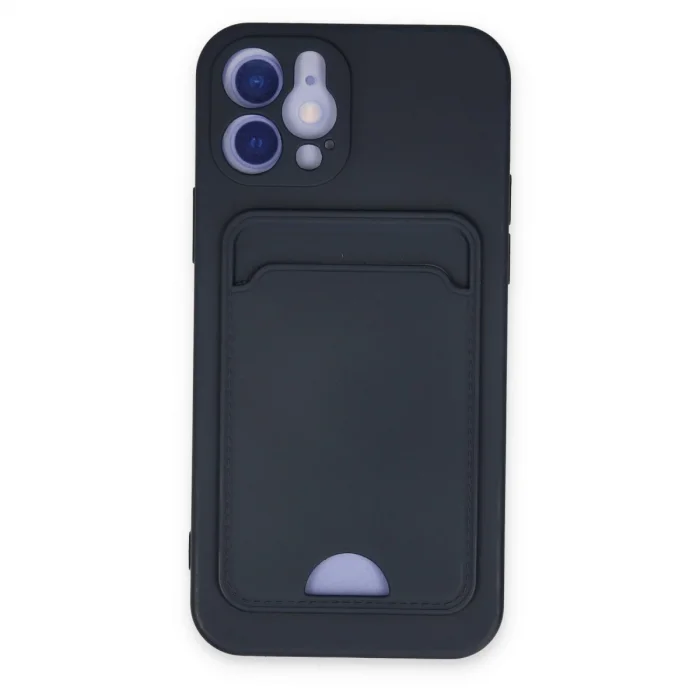 BUĞZ İphone 12 Kılıf Kelvin Kartvizitli Silikon - Lacivert