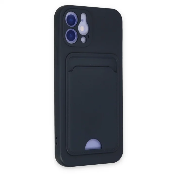 BUĞZ İphone 12 Kılıf Kelvin Kartvizitli Silikon - Lacivert