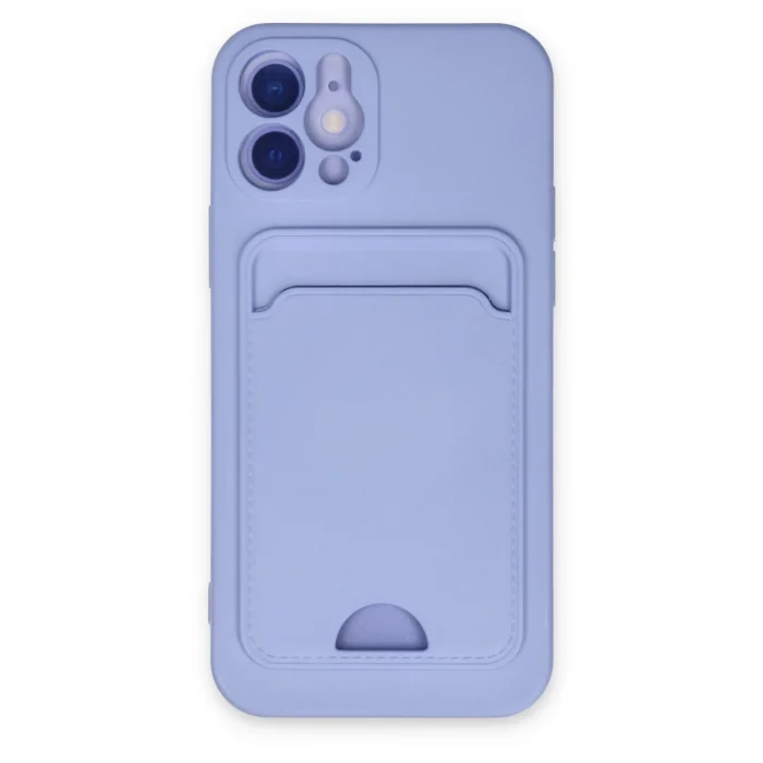 BUĞZ İphone 12 Kılıf Kelvin Kartvizitli Silikon - Lila