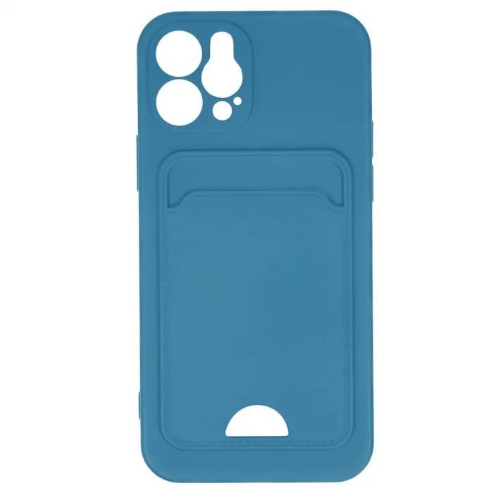 BUĞZ İphone 12 Kılıf Kelvin Kartvizitli Silikon - Mavi