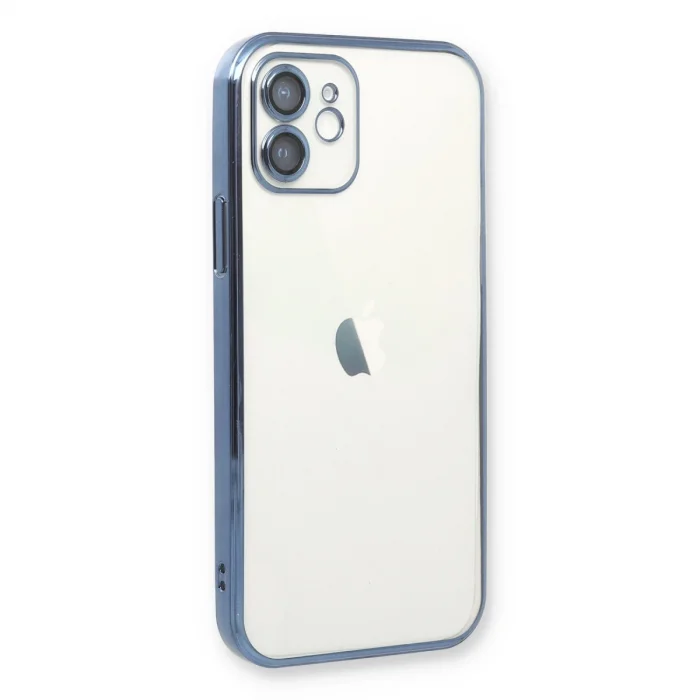 BUĞZ İphone 12 Kılıf Razer Lensli Silikon - Açık Mavi