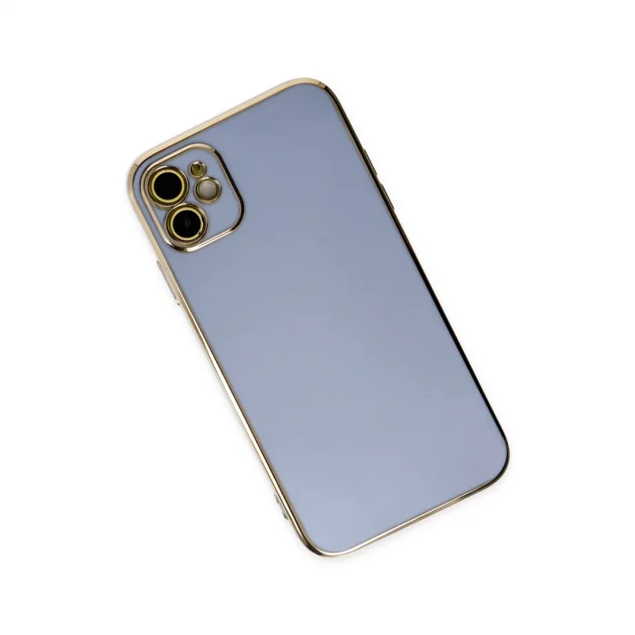 BUĞZ İphone 12 Kılıf Volet Silikon - Mavi