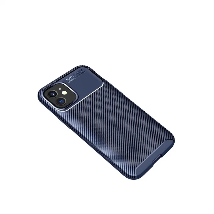 BUĞZ İphone 12 Mini Kılıf Auto Focus Karbon Kapak - Lacivert