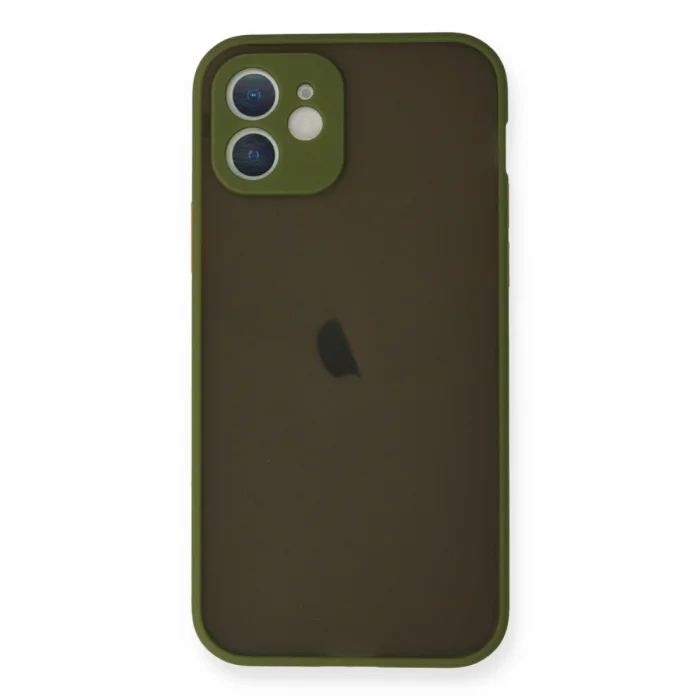 BUĞZ İphone 12 Mini Kılıf Montreal Silikon Kapak - Açık Yeşil