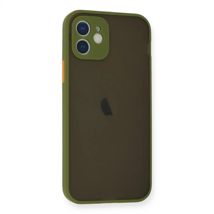 BUĞZ İphone 12 Mini Kılıf Montreal Silikon Kapak - Açık Yeşil