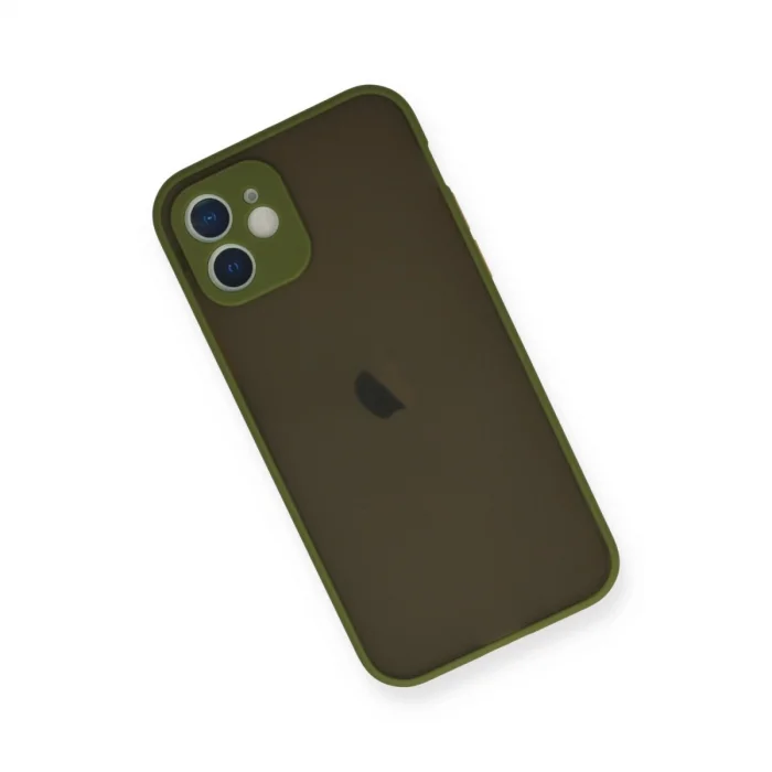 BUĞZ İphone 12 Mini Kılıf Montreal Silikon Kapak - Açık Yeşil