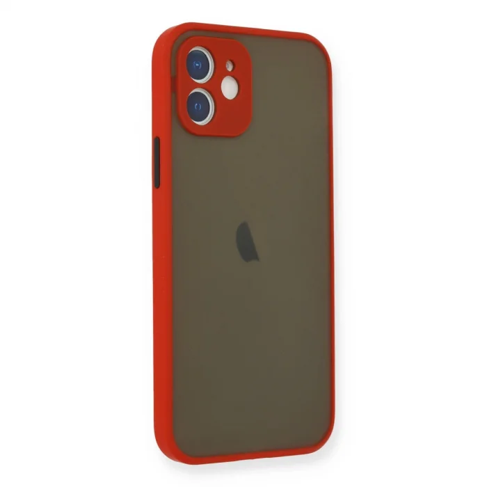 BUĞZ İphone 12 Mini Kılıf Montreal Silikon Kapak - Kırmızı
