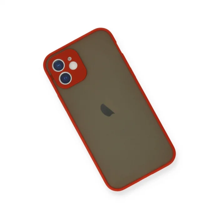 BUĞZ İphone 12 Mini Kılıf Montreal Silikon Kapak - Kırmızı