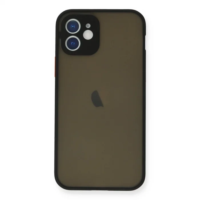 BUĞZ İphone 12 Mini Kılıf Montreal Silikon Kapak - Siyah