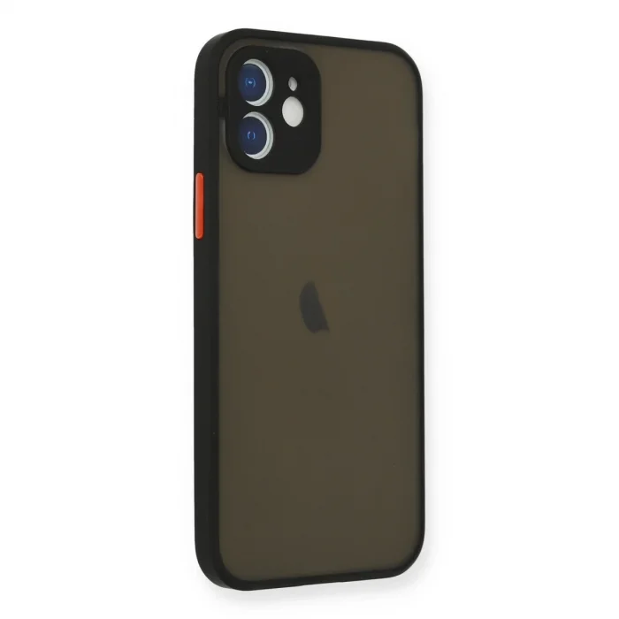 BUĞZ İphone 12 Mini Kılıf Montreal Silikon Kapak - Siyah