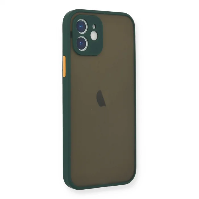 BUĞZ İphone 12 Mini Kılıf Montreal Silikon Kapak - Yeşil