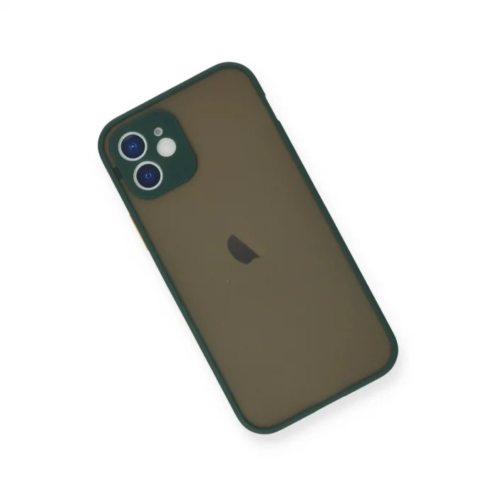 BUĞZ İphone 12 Mini Kılıf Montreal Silikon Kapak - Yeşil