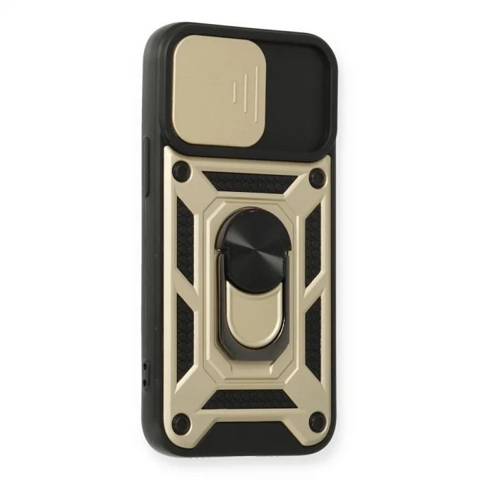 BUĞZ İphone 12 Mini Kılıf Pars Lens Yüzüklü Silikon - Gold