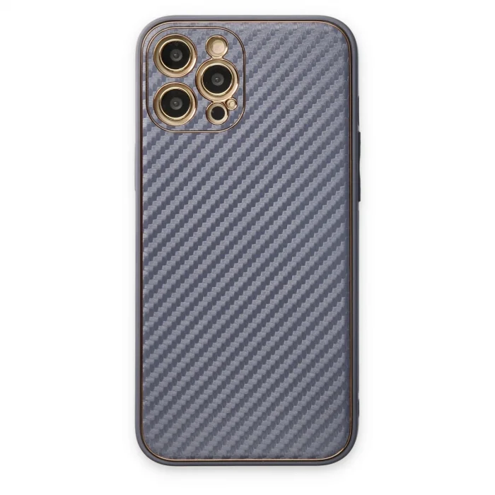 BUĞZ İphone 12 Pro Kılıf Coco Karbon Silikon - Gri