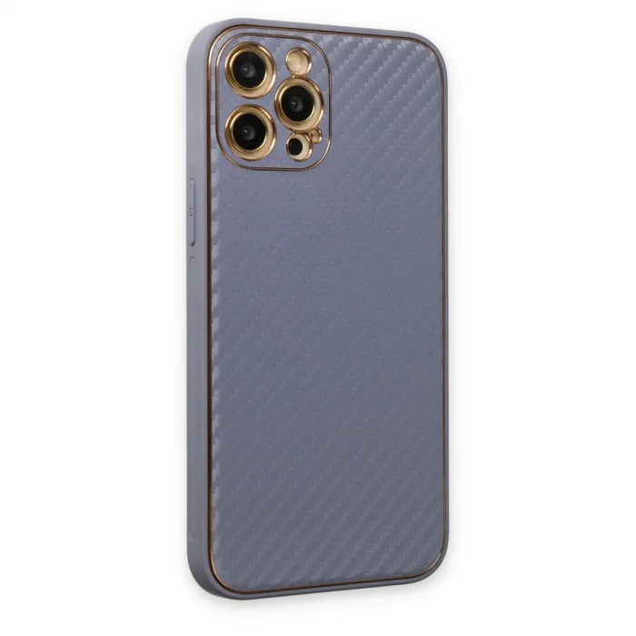 BUĞZ İphone 12 Pro Kılıf Coco Karbon Silikon - Gri