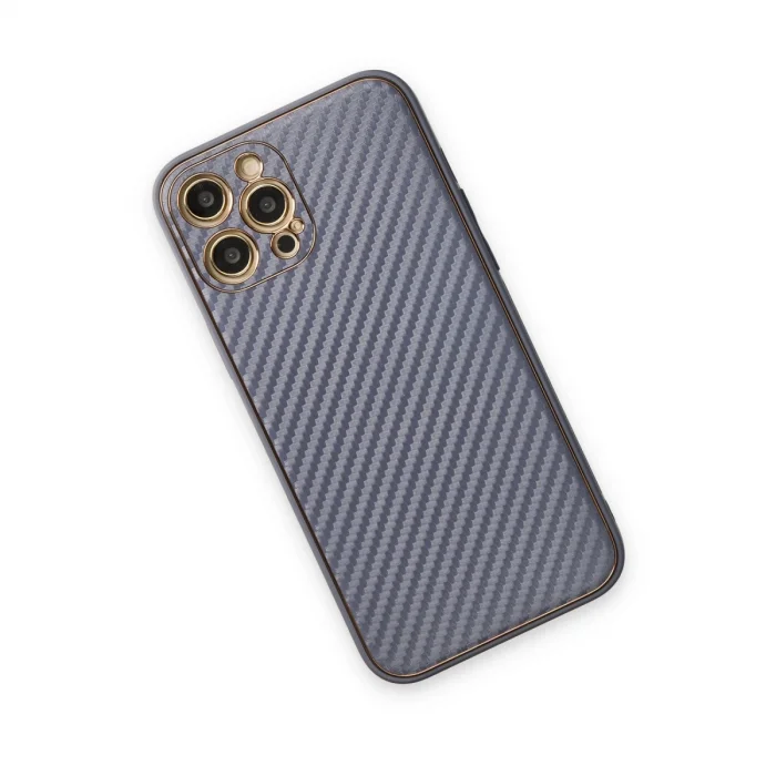 BUĞZ İphone 12 Pro Kılıf Coco Karbon Silikon - Gri