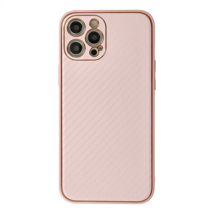 BUĞZ İphone 12 Pro Kılıf Coco Karbon Silikon - Pembe