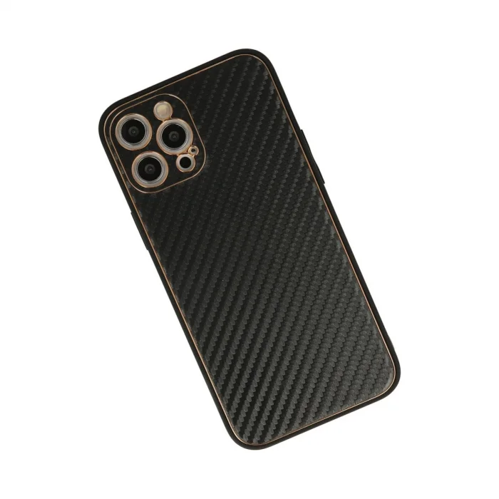 BUĞZ İphone 12 Pro Kılıf Coco Karbon Silikon - Siyah