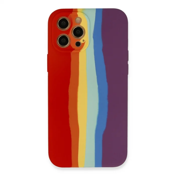 BUĞZ İphone 12 Pro Kılıf Ebruli Lansman Silikon - Kırmızı-mor