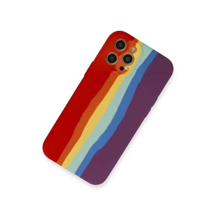 BUĞZ İphone 12 Pro Kılıf Ebruli Lansman Silikon - Kırmızı-mor