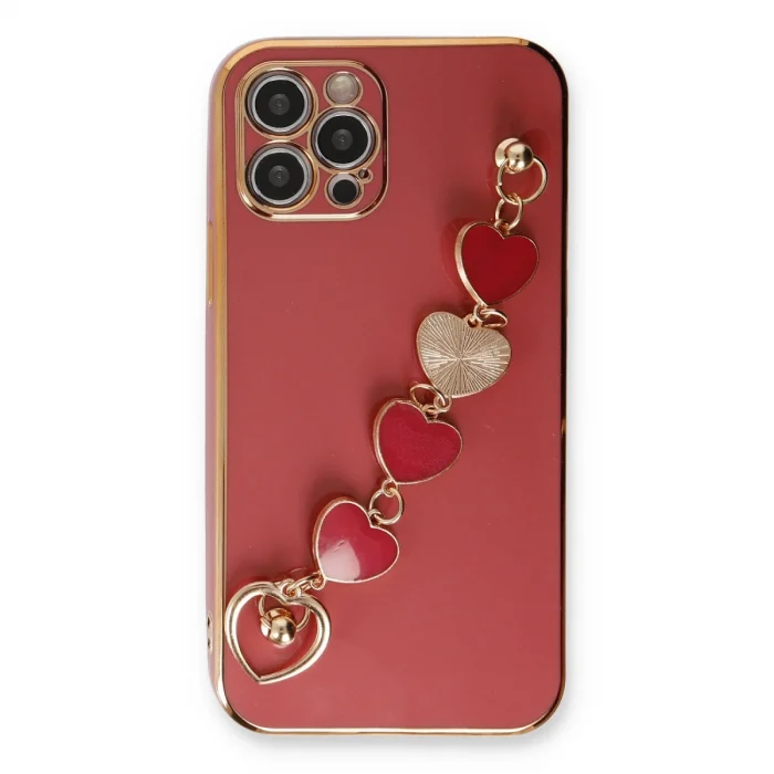 BUĞZ İphone 12 Pro Kılıf Esila Silikon - Kırmızı