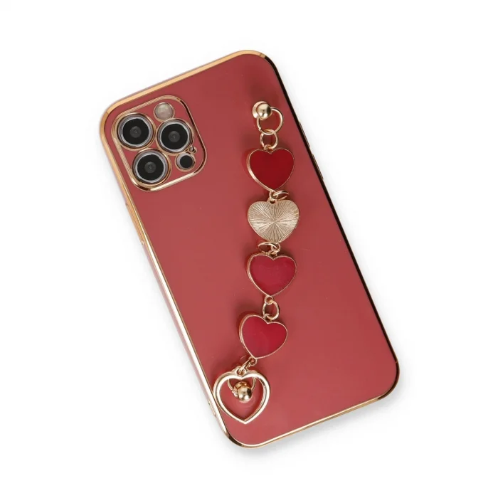 BUĞZ İphone 12 Pro Kılıf Esila Silikon - Kırmızı