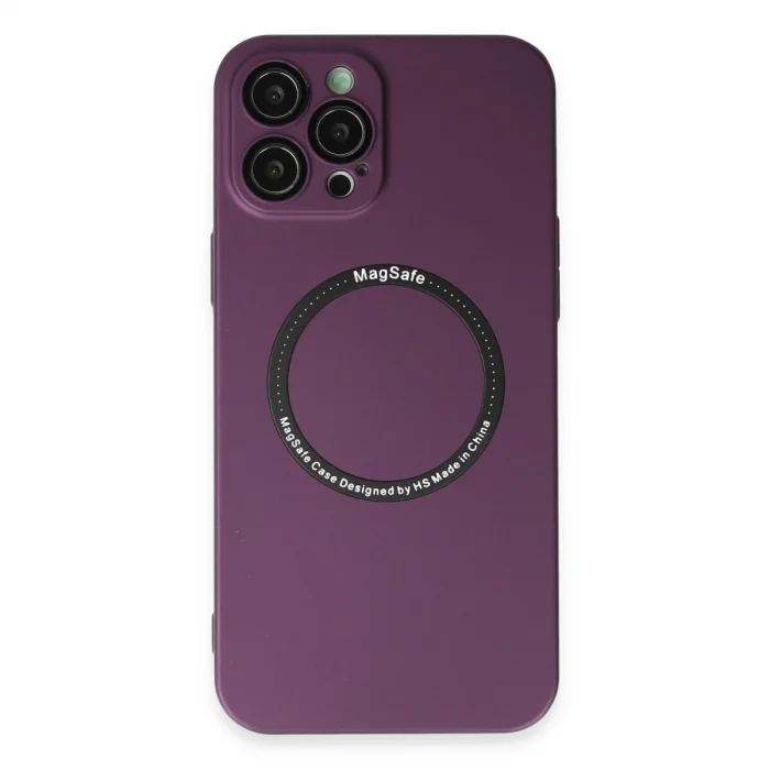 BUĞZ İphone 12 Pro Kılıf Jack Magneticsafe Lens Silikon - Mürdüm