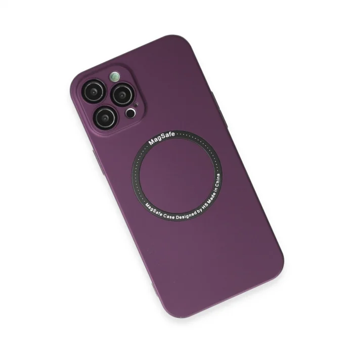 BUĞZ İphone 12 Pro Kılıf Jack Magneticsafe Lens Silikon - Mürdüm