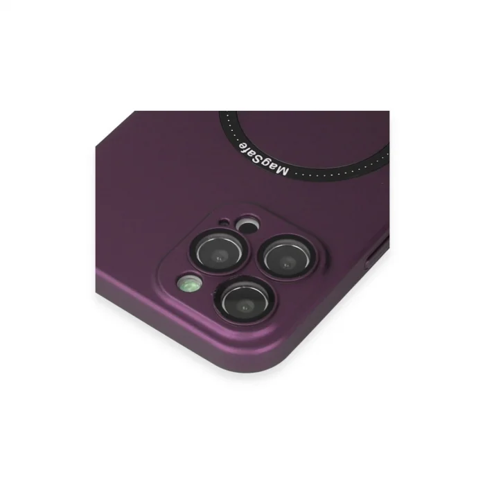 BUĞZ İphone 12 Pro Kılıf Jack Magneticsafe Lens Silikon - Mürdüm