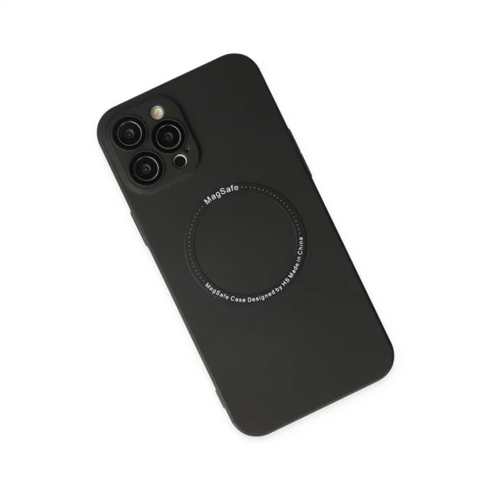 BUĞZ İphone 12 Pro Kılıf Jack Magneticsafe Lens Silikon - Siyah