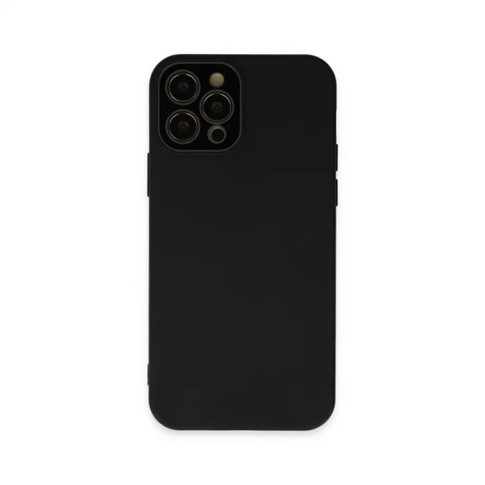 BUĞZ İphone 12 Pro Kılıf Lansman Glass Kapak - Siyah