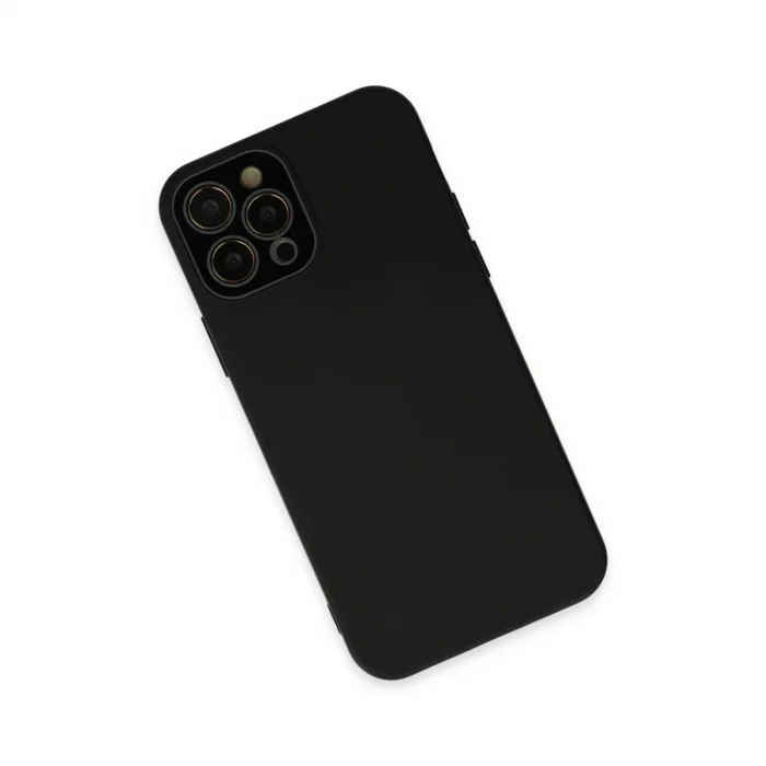 BUĞZ İphone 12 Pro Kılıf Lansman Glass Kapak - Siyah