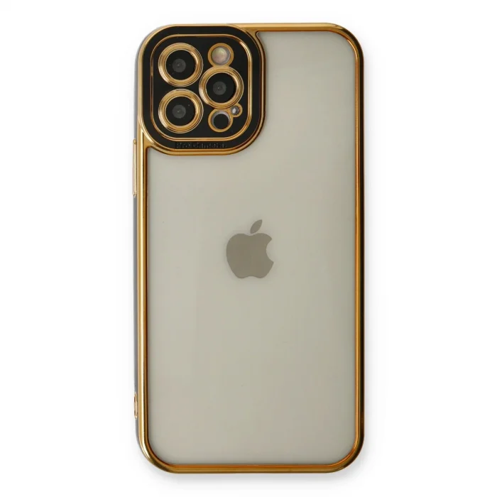 BUĞZ İphone 12 Pro Kılıf Liva Lens Silikon - Siyah