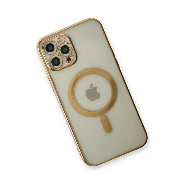 BUĞZ İphone 12 Pro Kılıf Magneticsafe Lazer Silikon - Gold