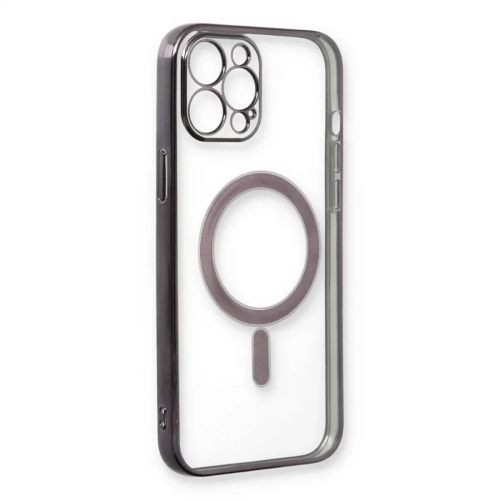 BUĞZ İphone 12 Pro Kılıf Magneticsafe Lazer Silikon - Siyah