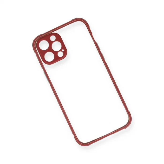 BUĞZ İphone 12 Pro Kılıf Miami Şeffaf Silikon - Fuşya