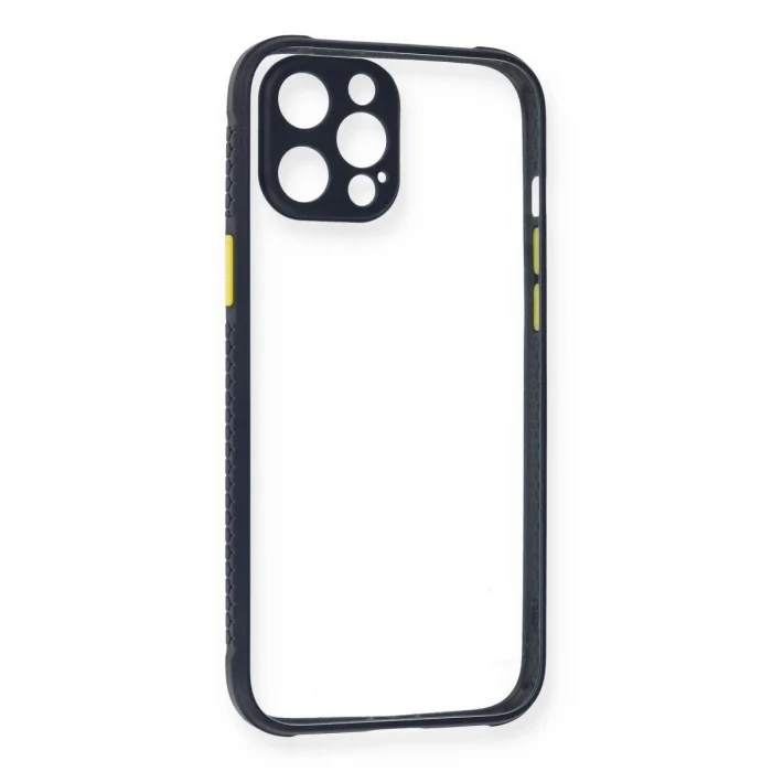 BUĞZ İphone 12 Pro Kılıf Miami Şeffaf Silikon - Lacivert