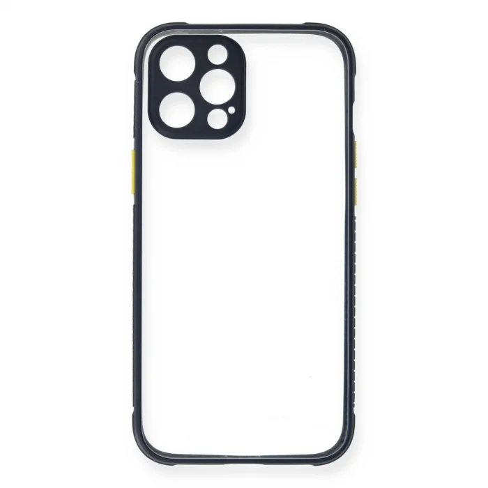 BUĞZ İphone 12 Pro Kılıf Miami Şeffaf Silikon - Lacivert