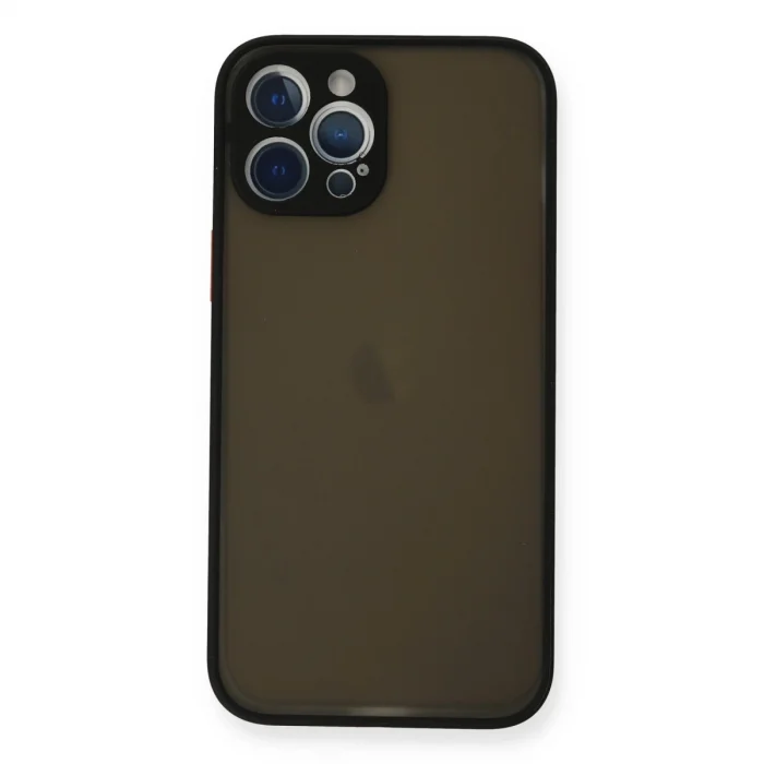 BUĞZ İphone 12 Pro Kılıf Montreal Silikon Kapak - Siyah