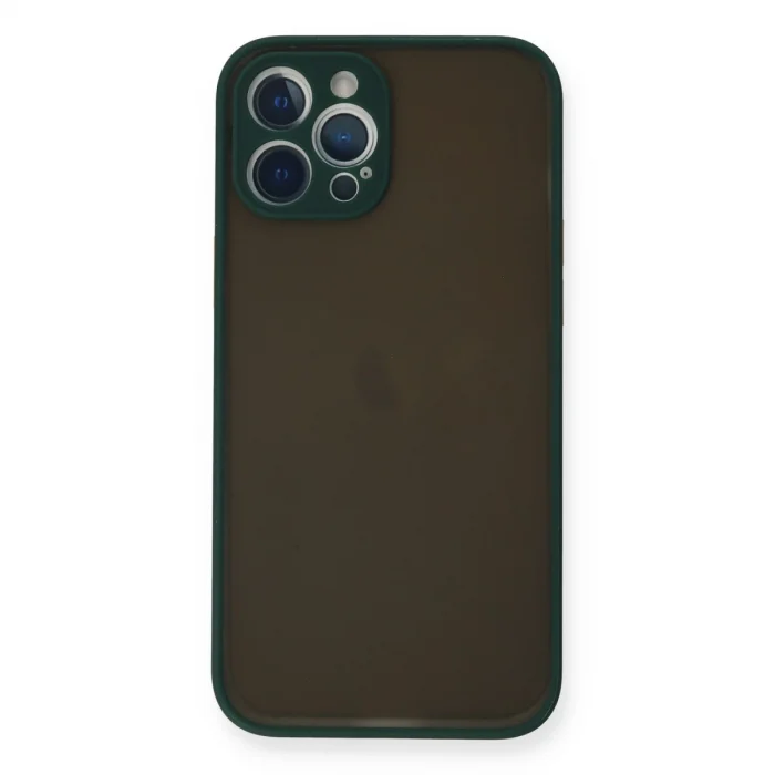 BUĞZ İphone 12 Pro Kılıf Montreal Silikon Kapak - Yeşil