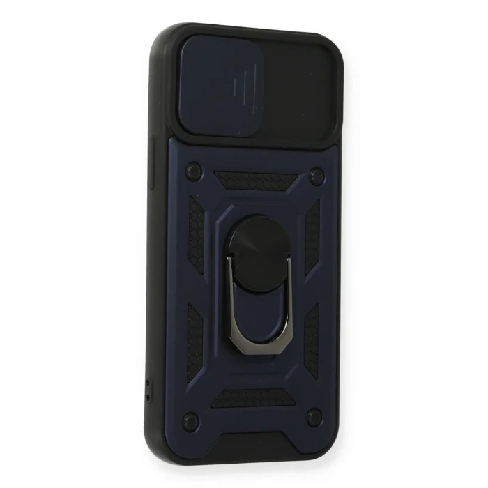 BUĞZ İphone 12 Pro Kılıf Pars Lens Yüzüklü Silikon - Lacivert