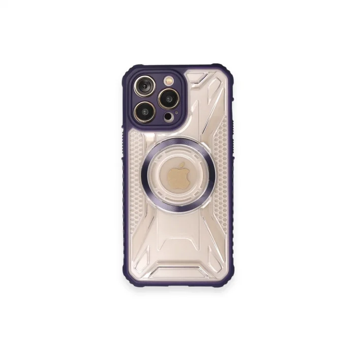 BUĞZ İphone 12 Pro Kılıf Prag Magneticsafe Kapak - Derin Mor