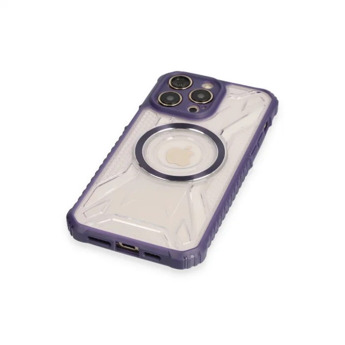 BUĞZ İphone 12 Pro Kılıf Prag Magneticsafe Kapak - Derin Mor
