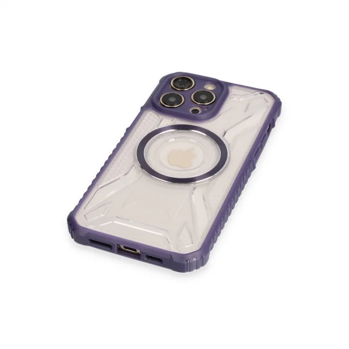 BUĞZ İphone 12 Pro Kılıf Prag Magneticsafe Kapak - Derin Mor