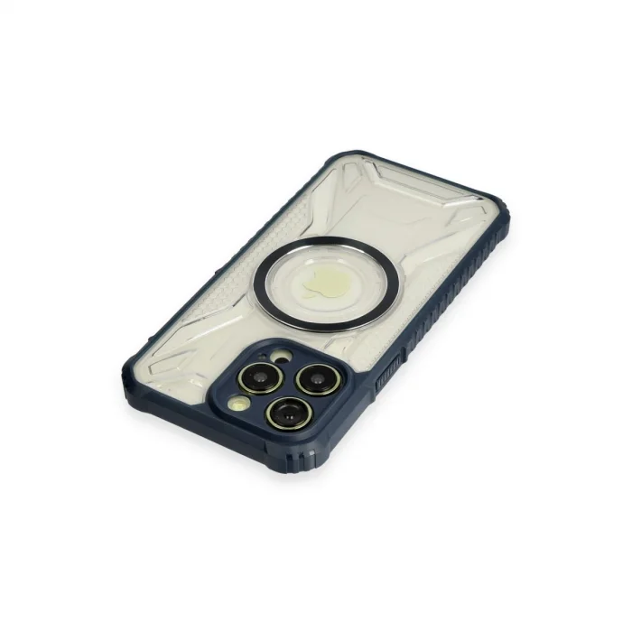 BUĞZ İphone 12 Pro Kılıf Prag Magneticsafe Kapak - Lacivert