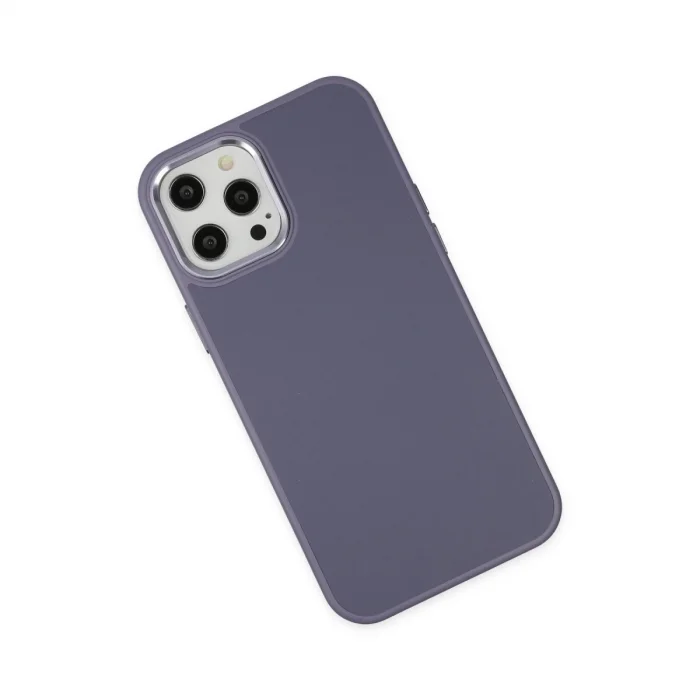 BUĞZ İphone 12 Pro Max Kılıf Asya Deri Silikon - Mor